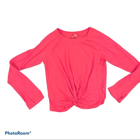 Calia by Carrie Underwood Pink Knot Front Long Sleeve Workout Top size Small - Picture 2 of 7